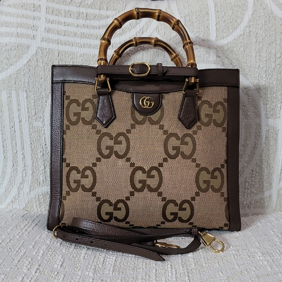 Gucci Diana GM Brown Bamboo Handle Tote Bag - Picture 1 of 16